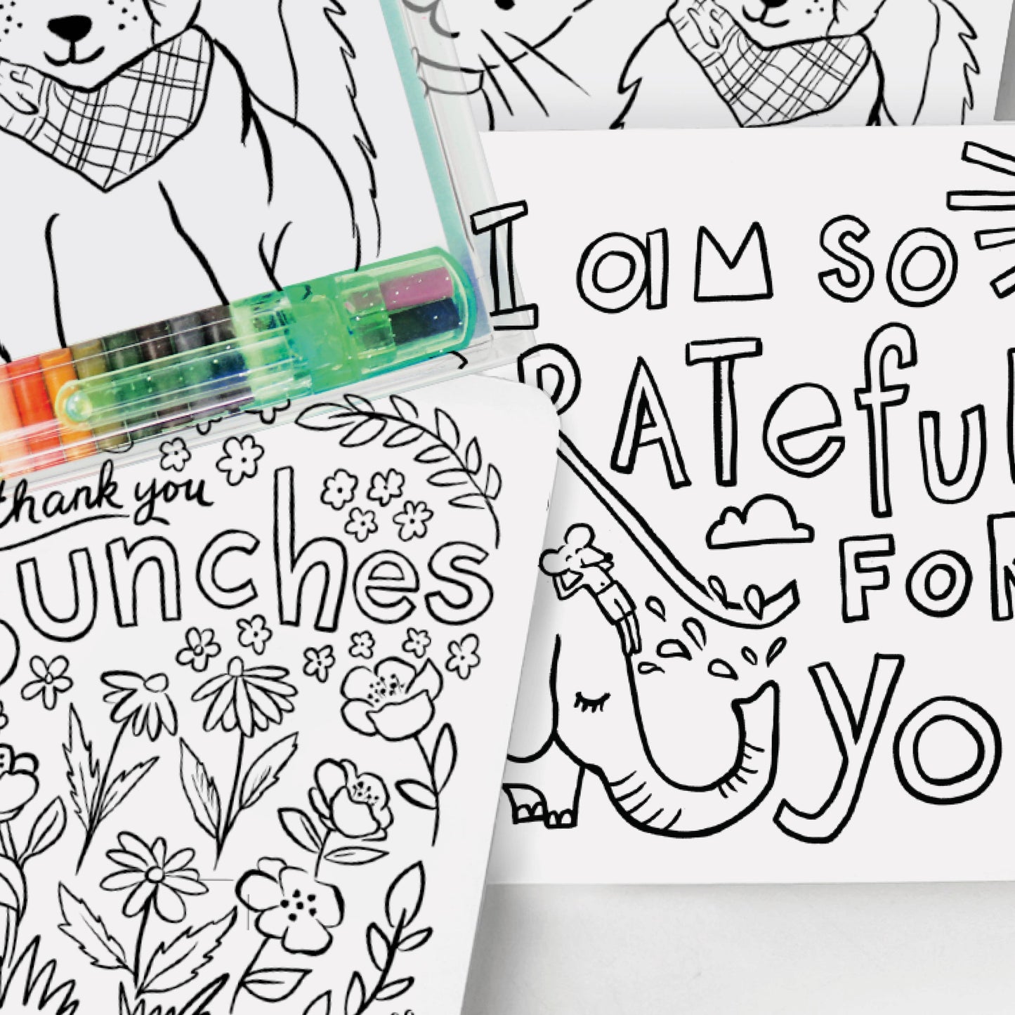 Color-In Thank You Postcard Kit