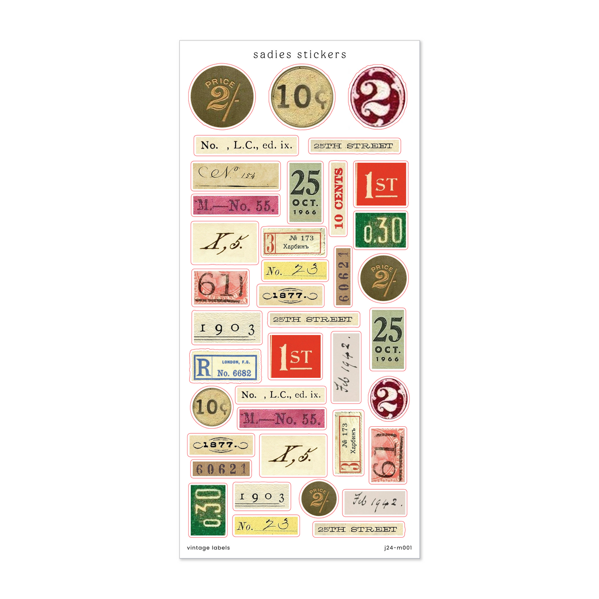 Vintage Labels • Journal Sticker Sheet