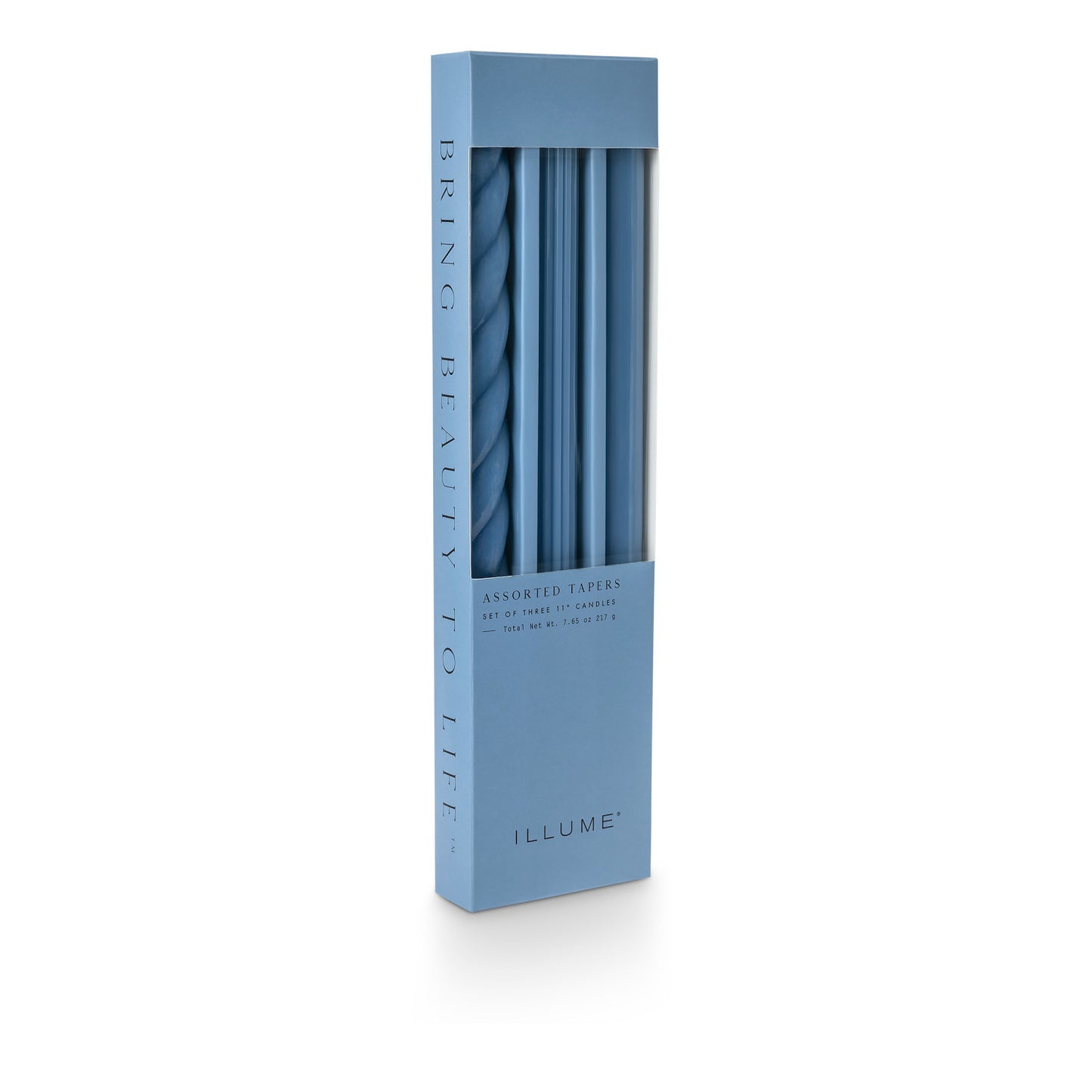Storm Blue Taper Candle