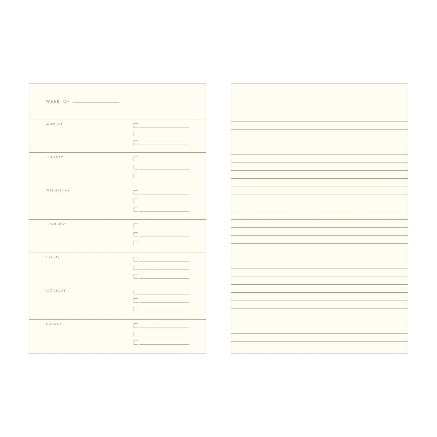 Goals Undated Weekly Planner