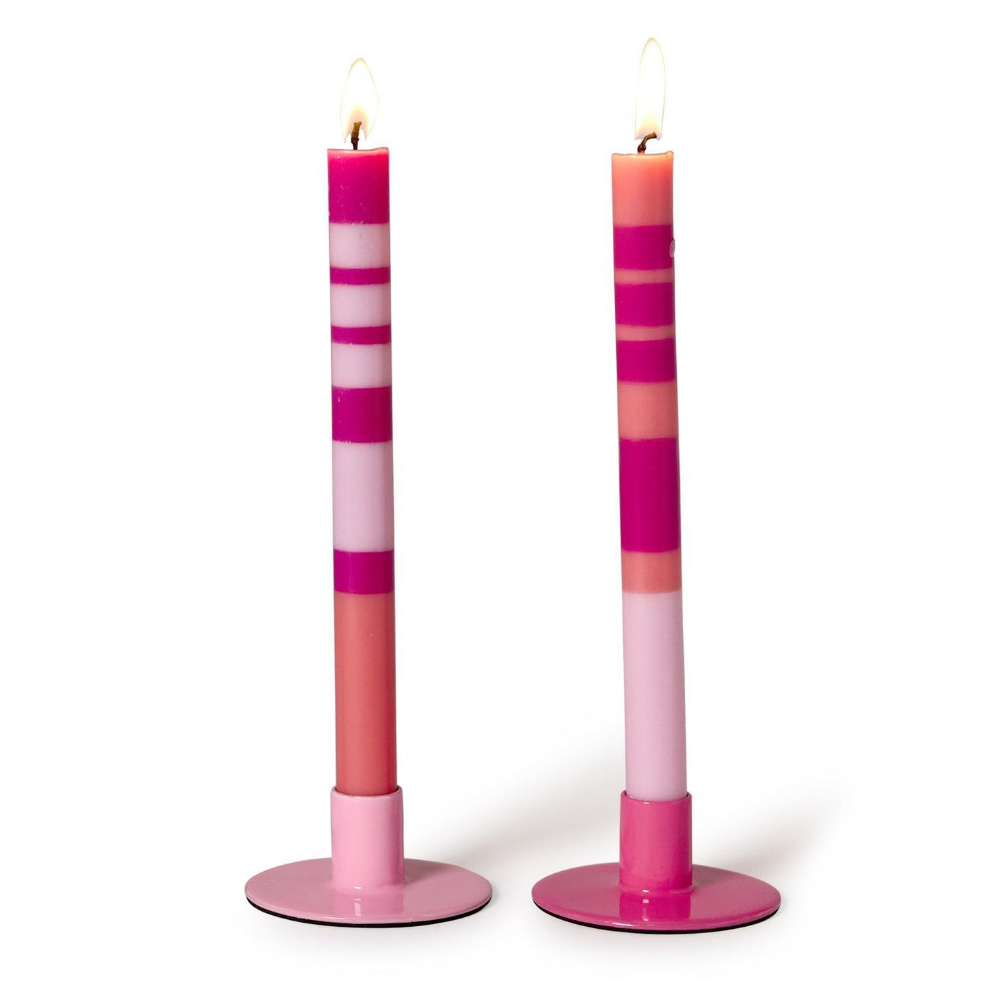 Pink Metal Taper Candle Holder