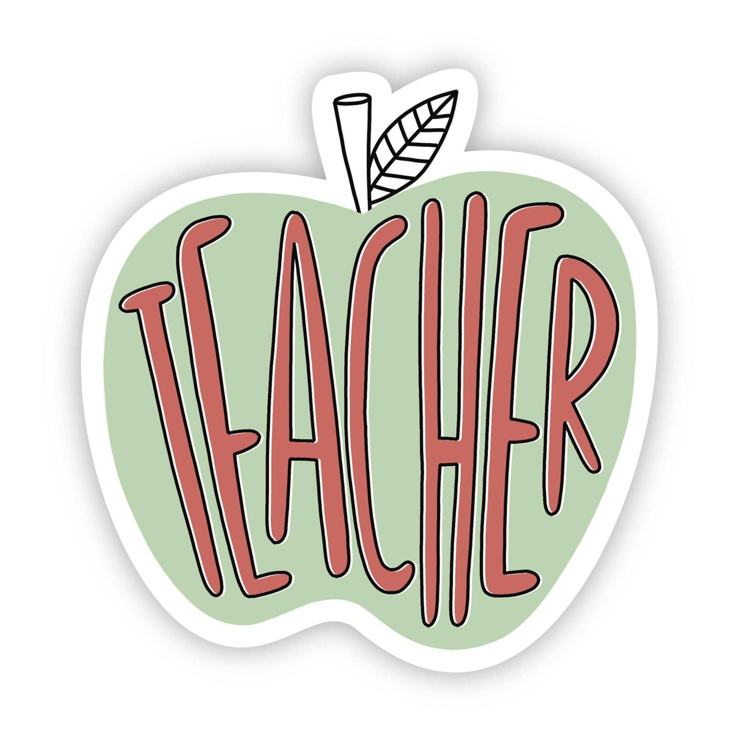 Teacher Green Apple Sticker