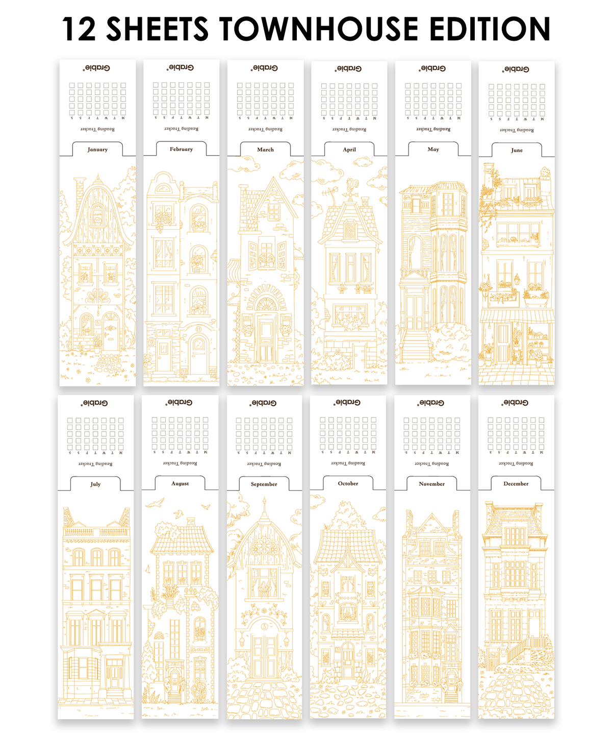 Watercolor Bookmarks: Townhouse