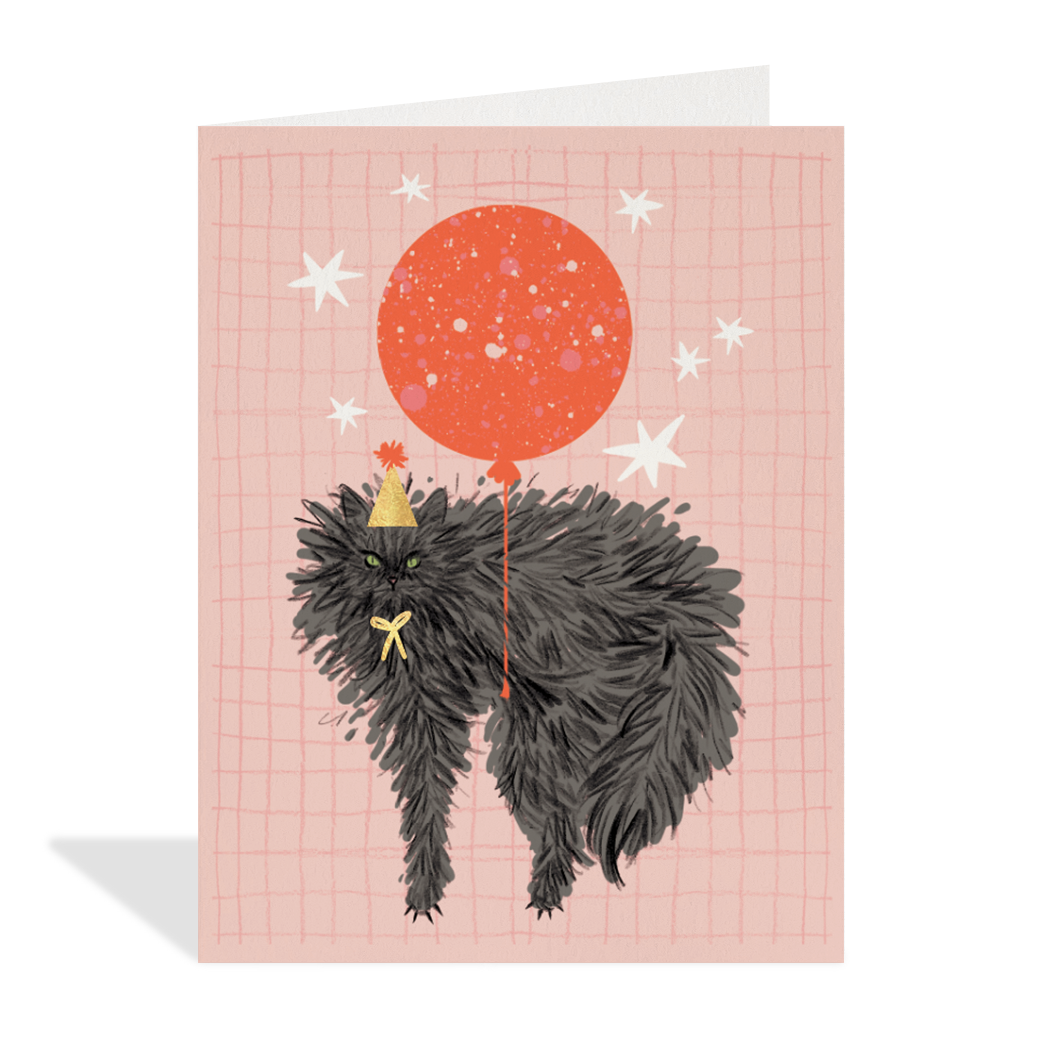 Balloon Cat Greeting Card
