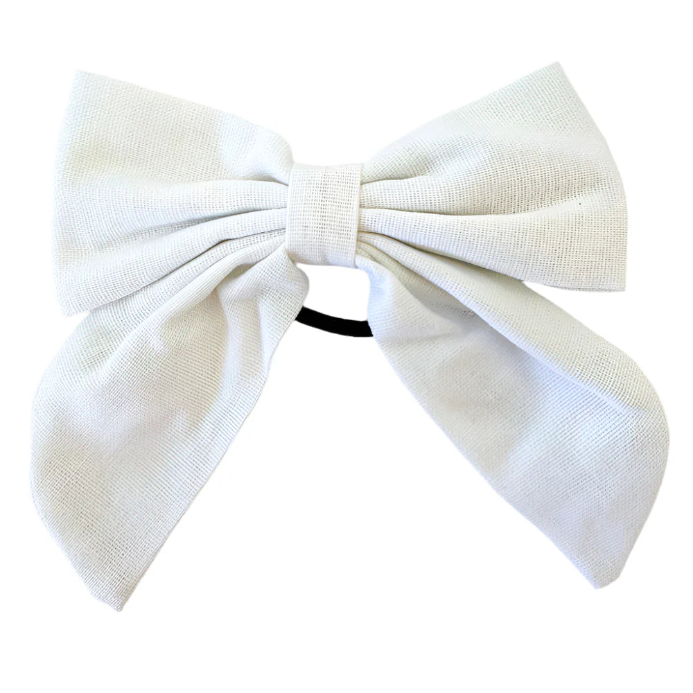 White Linen Bow