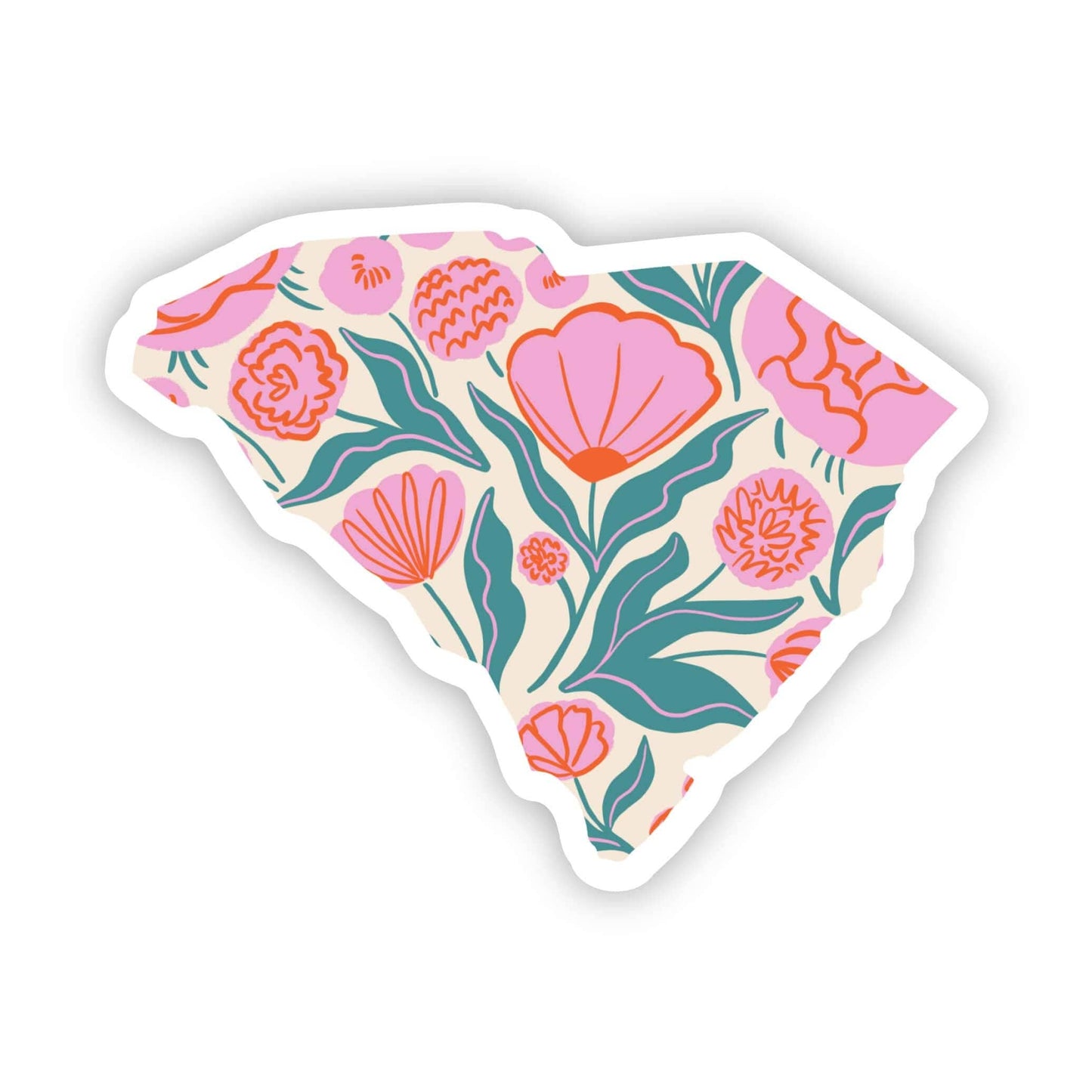 South Carolina Floral Sticker