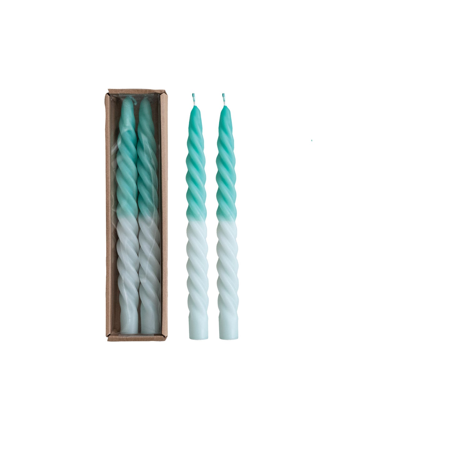 Unscented Twisted Taper Candles in Box, Set of 2