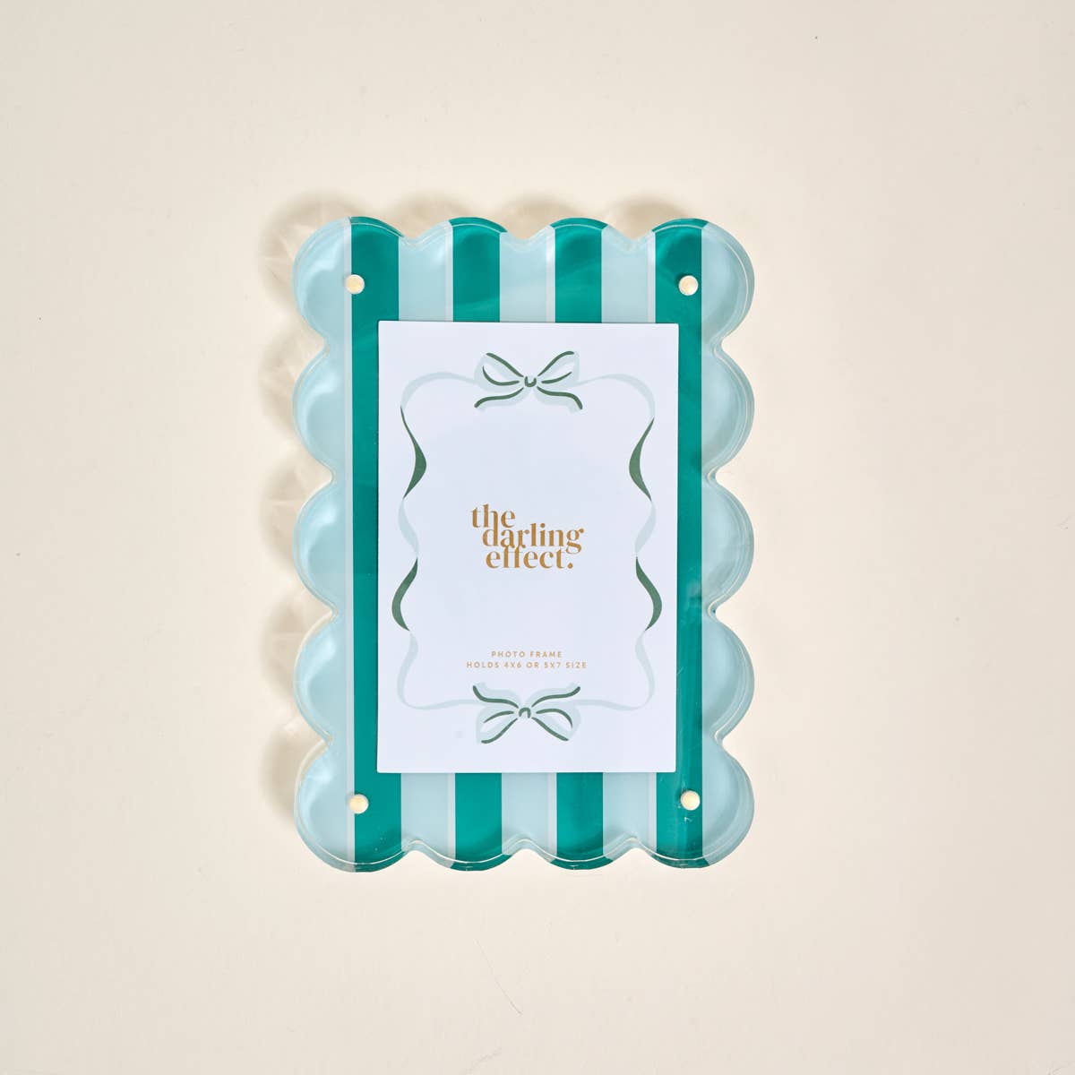 Rectangle Scalloped Picture Frame Teal Sicily Stripes