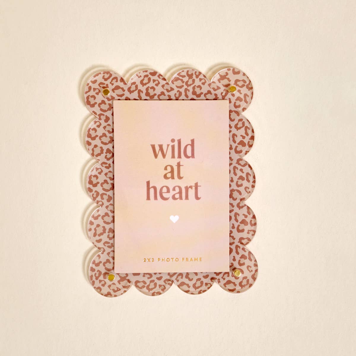 Born Wild Scalloped Mini Picture Frame Magnet