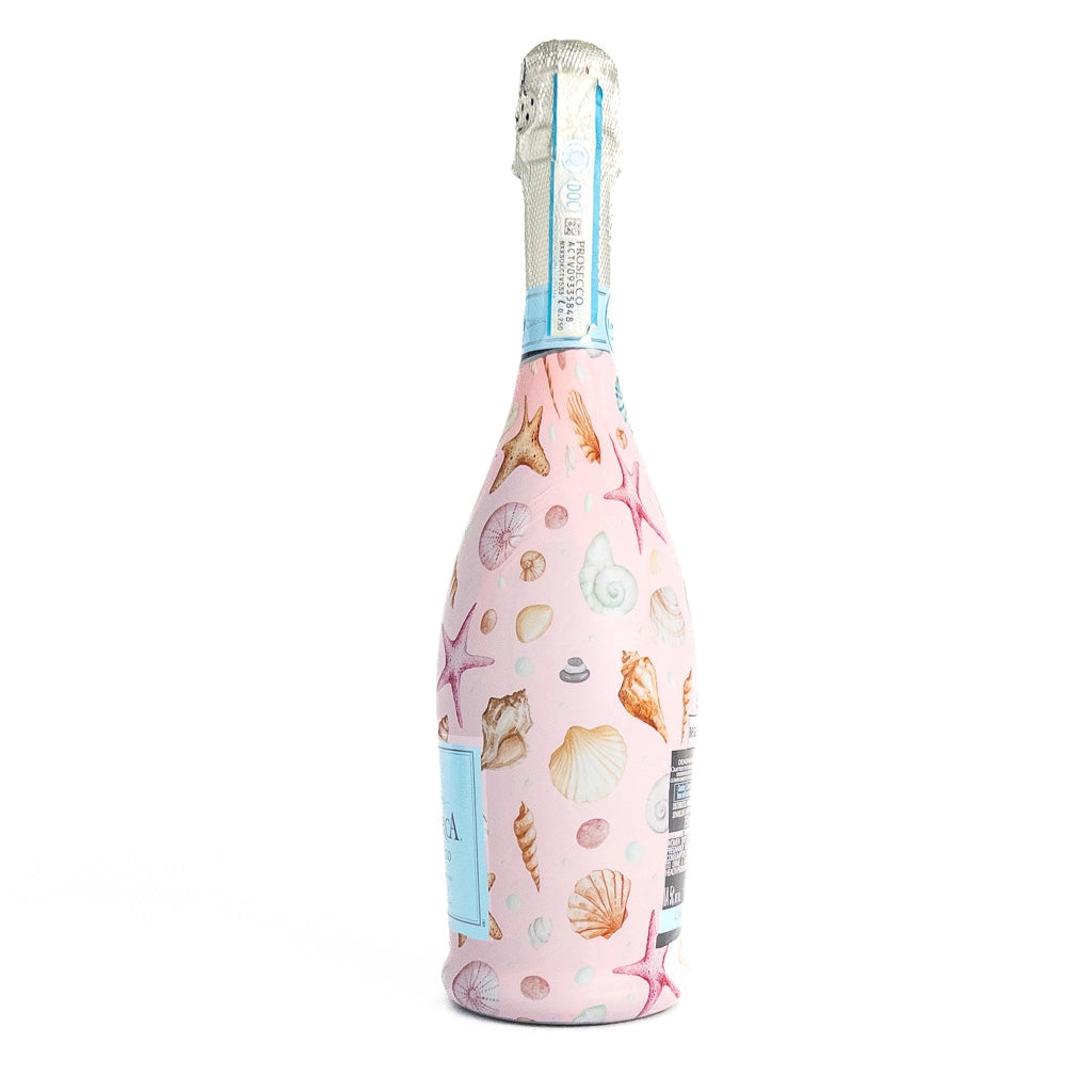 Pink Seashells Prosecco Bottle Wrap