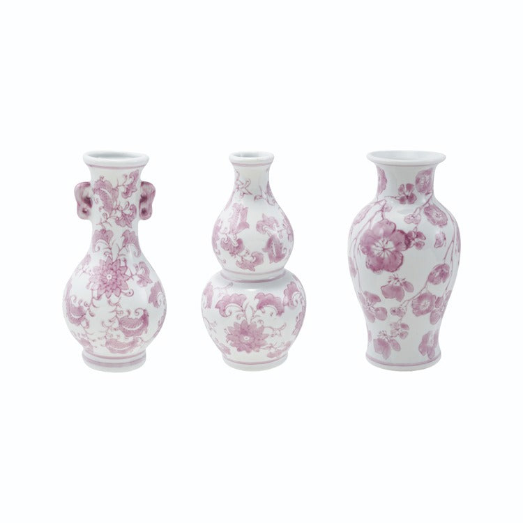 3" Rd x 7"H Stoneware Vase w Floral