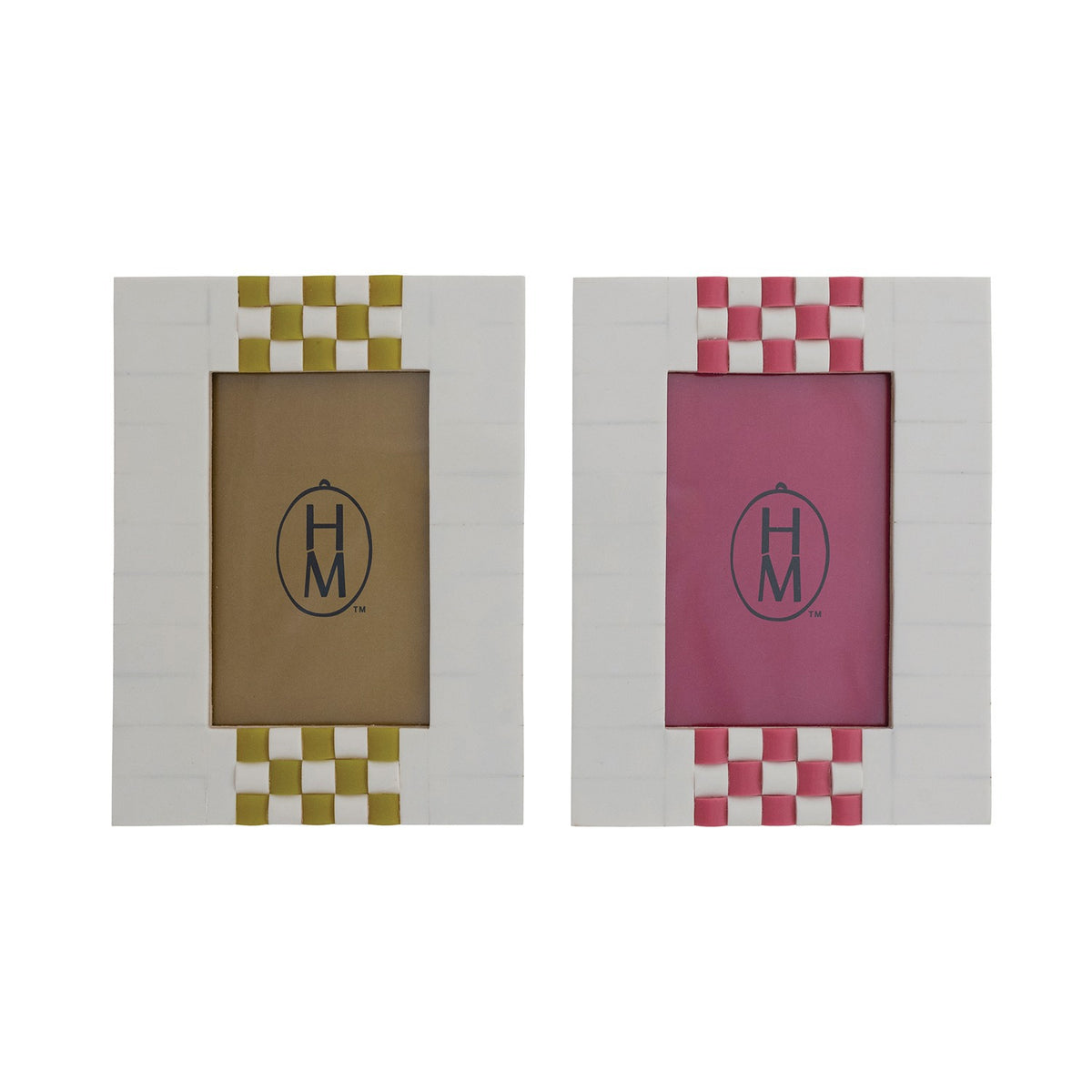 Resin & MDF Photo Frame w Check Pattern,