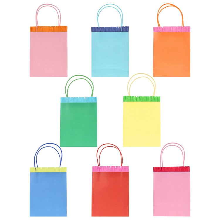 Bright Fringed Party Bags (x 8)