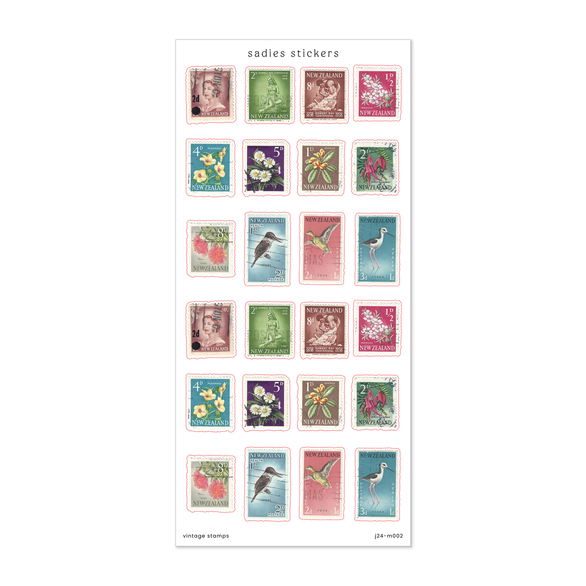 Vintage Stamps • Journal Sticker Sheet