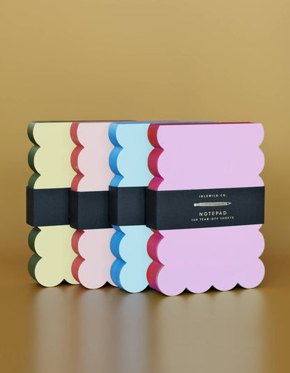 Lilac + Hot Pink Scalloped Shaped Notepad