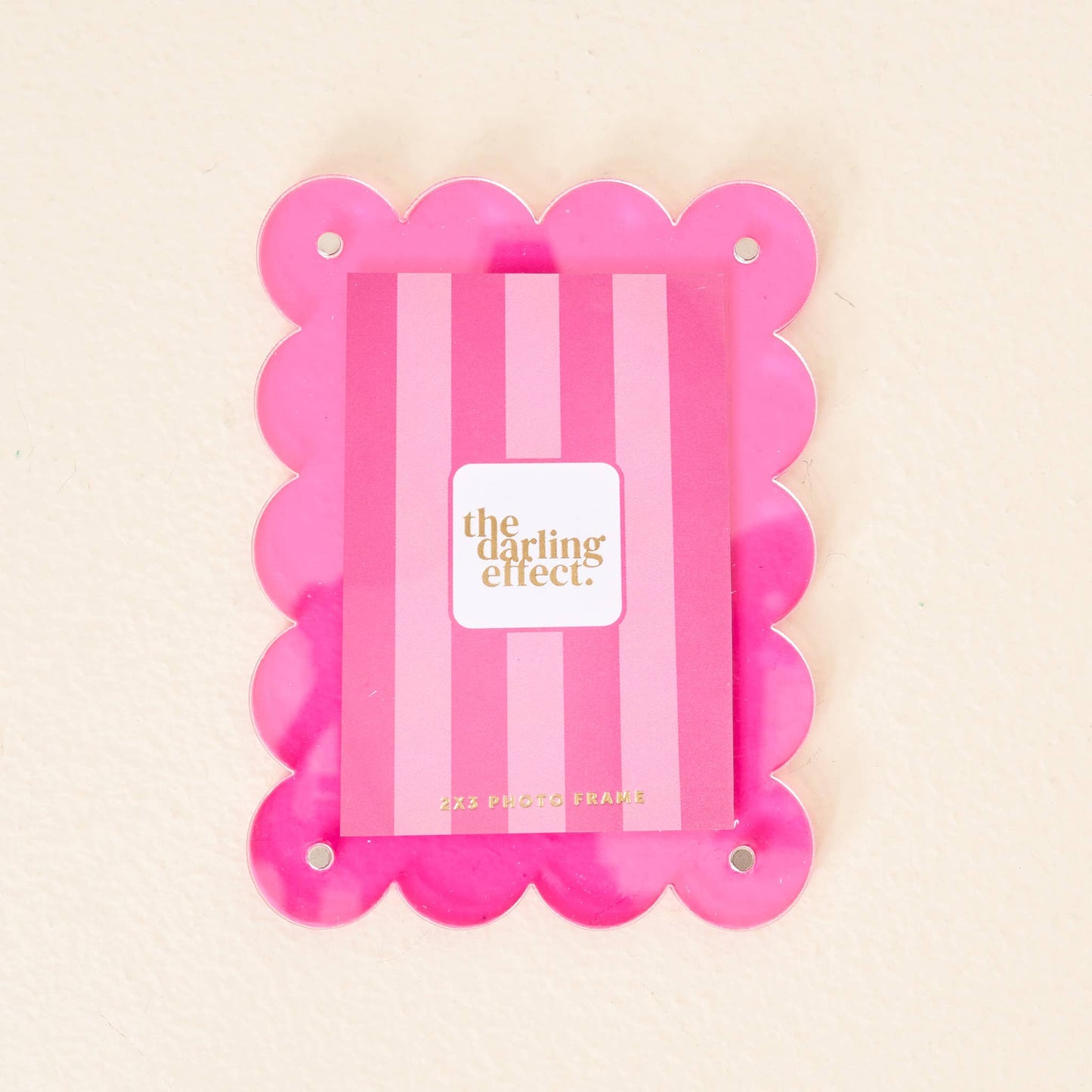 Hot Pink Scalloped Mini Picture Frame Magnet
