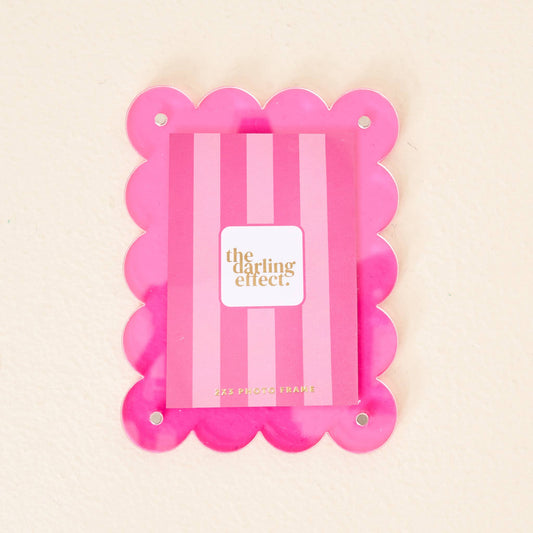 Hot Pink Scalloped Mini Picture Frame Magnet