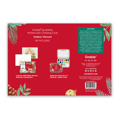 Watercolor Coloring Club Box: Holiday