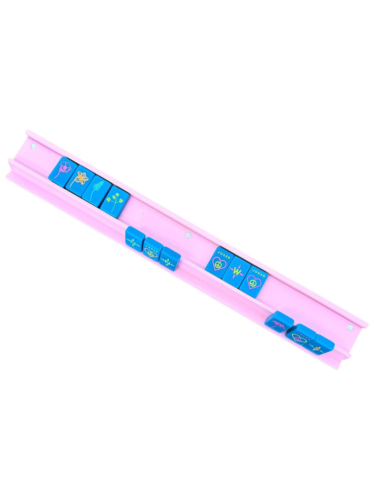 Wooden Mahjong Racks and Magnetic Pushers (Set of 4)