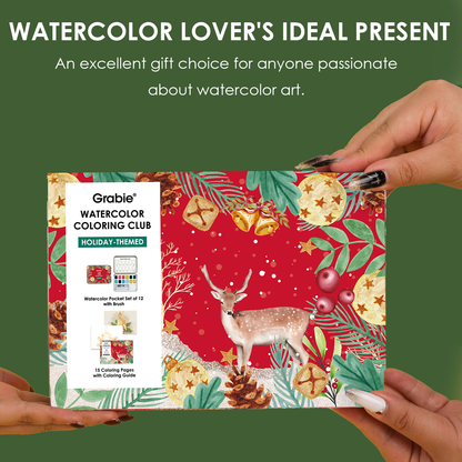 Watercolor Coloring Club Box: Holiday