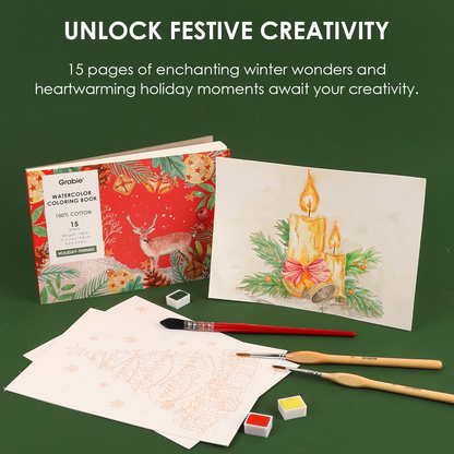 Watercolor Coloring Club Box: Holiday