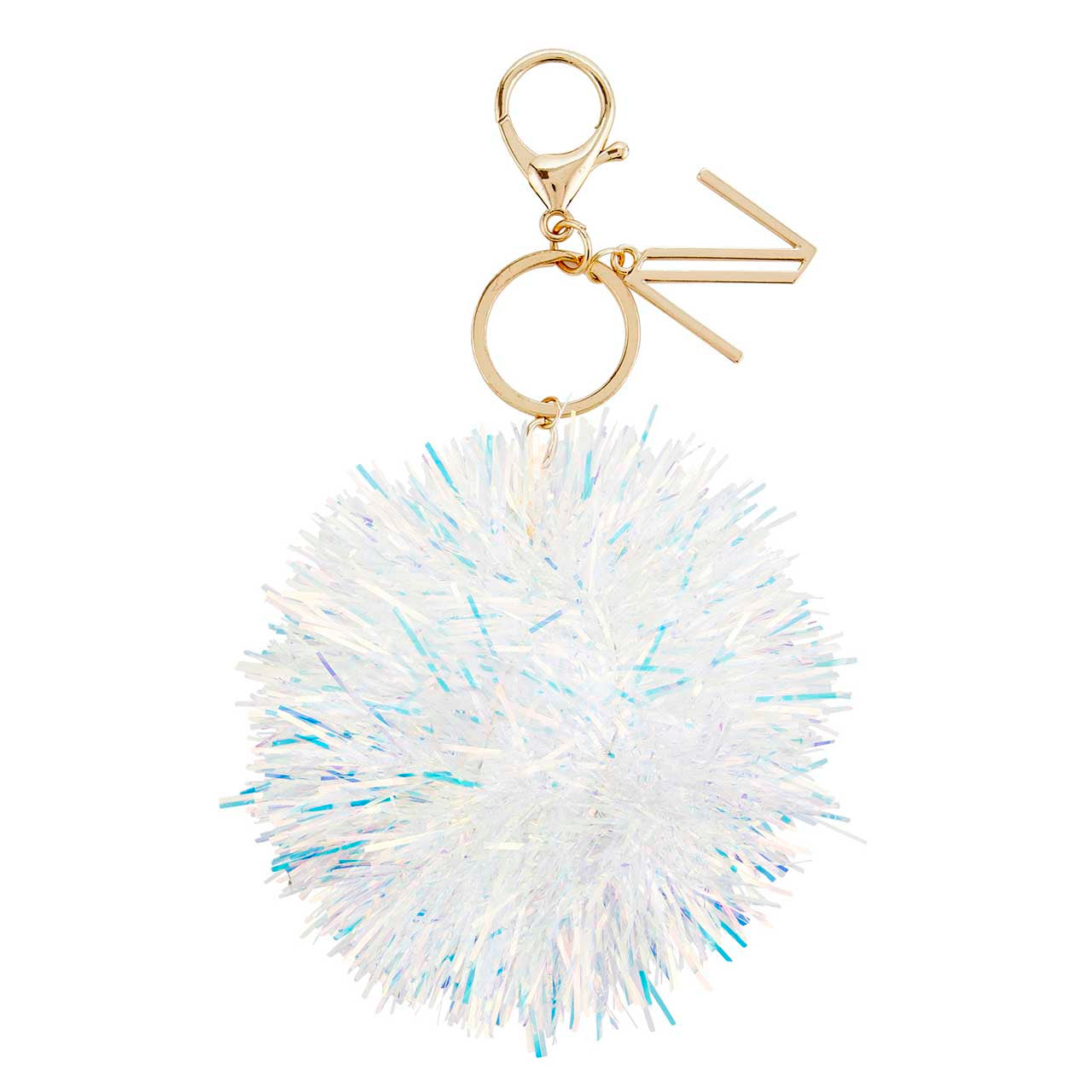 Iridescent Pom Pom Keychain