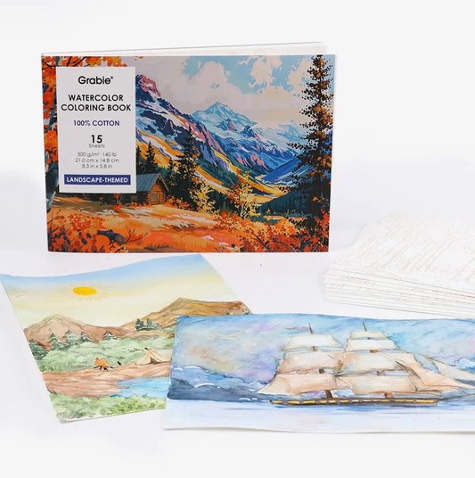Watercolor Coloring Book: Landscape