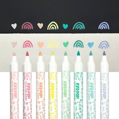 Vivid Pop! Water-Based Paint Markers: Pastel - Set of 8