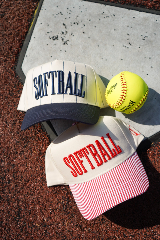 Softball Striped Trucker Hat