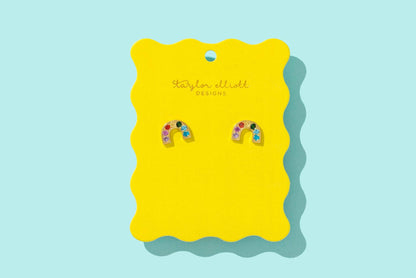 Charlie Rainbows Gold Stud Earrings