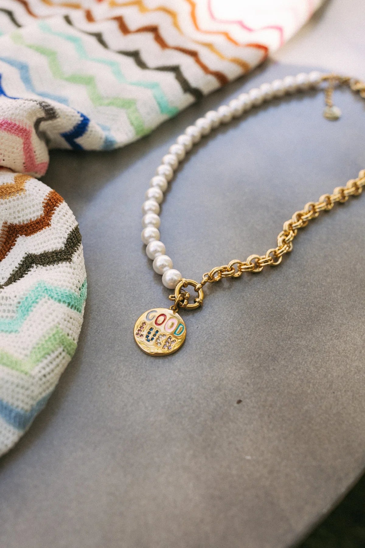 Good Luck Chain Reaction Pearl Necklace