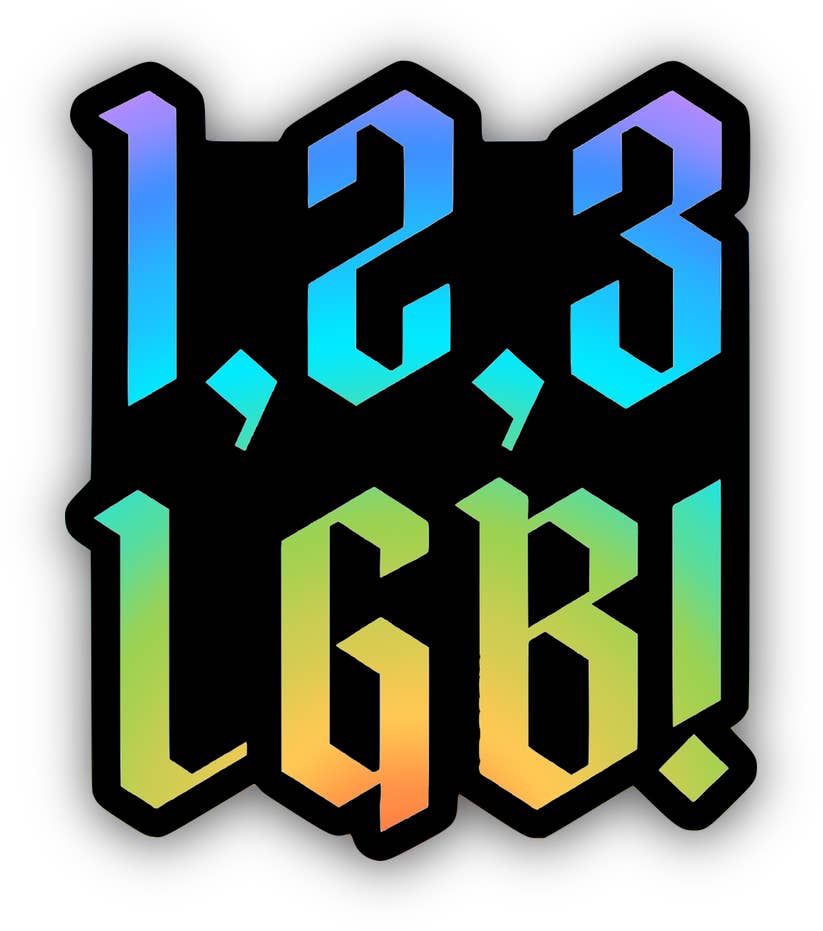 1, 2, 3 LGB! Rep TV Sticker