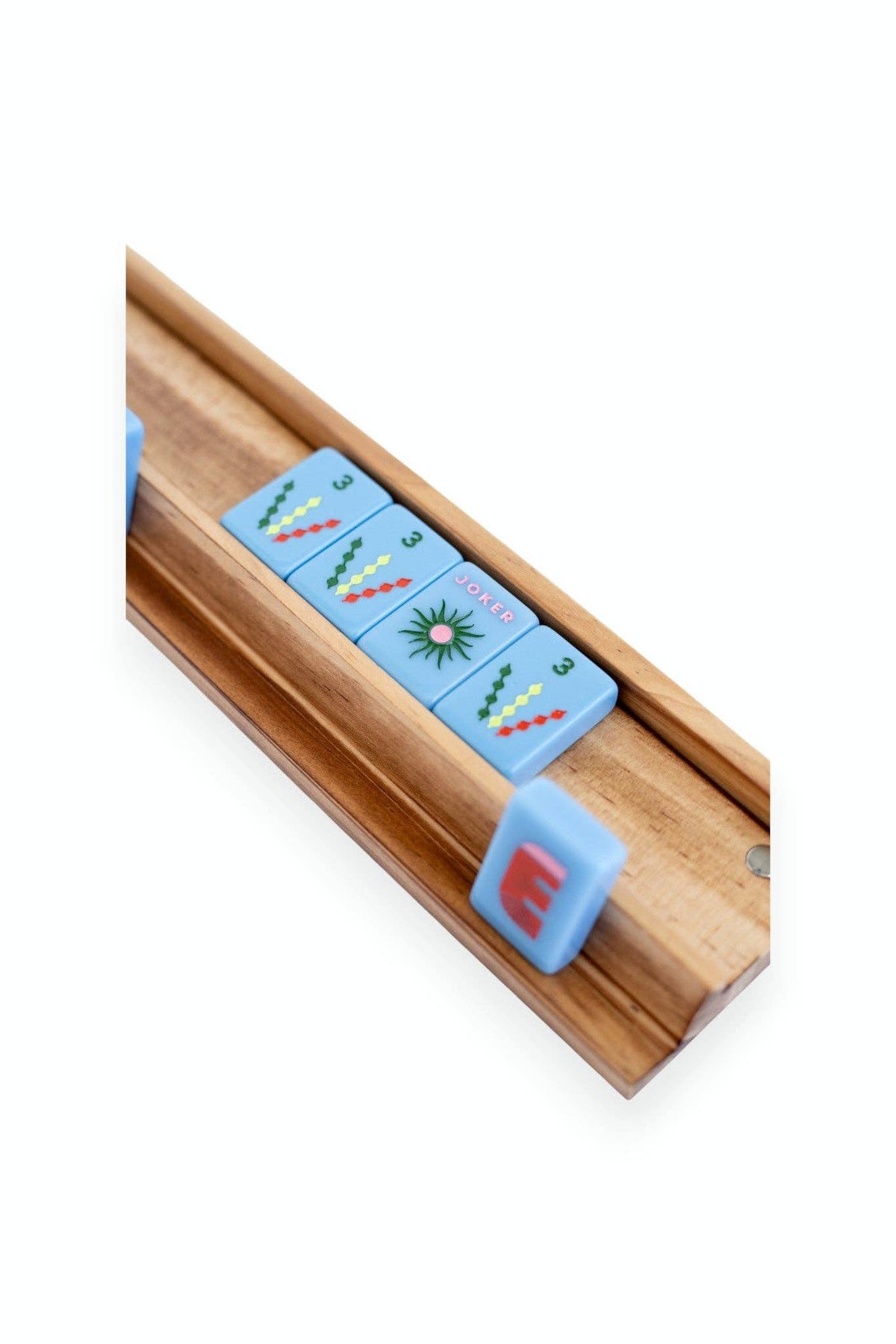 Wooden Mahjong Racks and Magnetic Pushers (Set of 4)