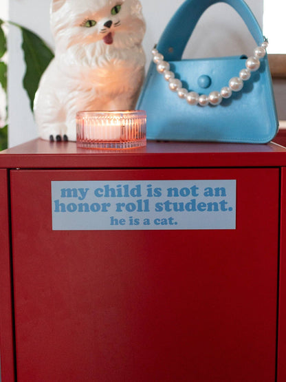 Boy Cat Honor Roll Car Magnet