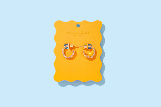 Brooke Gold Plated w/ Opals Hoop Earrings