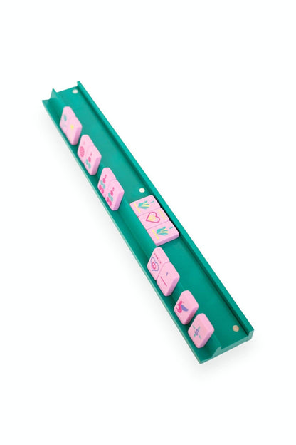 Wooden Mahjong Racks and Magnetic Pushers (Set of 4)