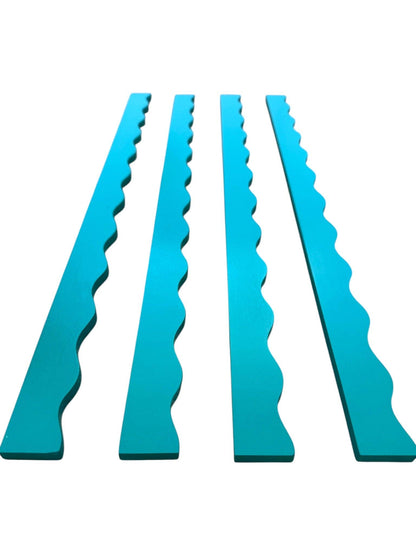 Aqua Wavy Mahjong Rack Pusher Set