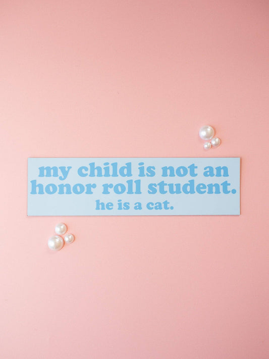 Boy Cat Honor Roll Car Magnet