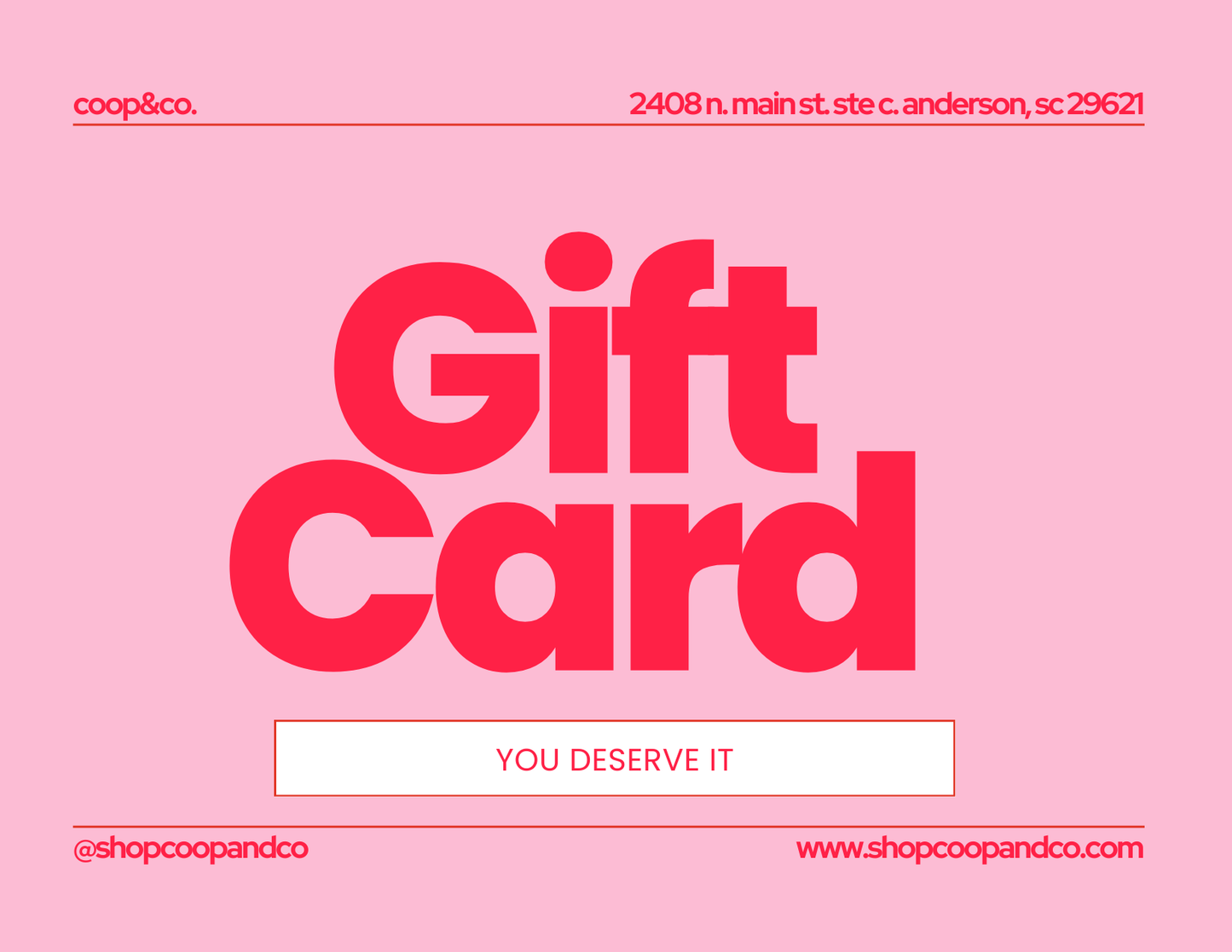 COOP&CO. GIFT CARD