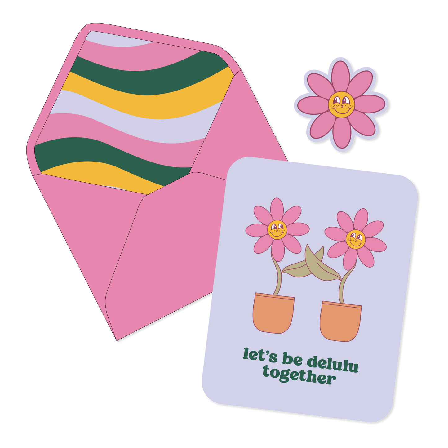 Let's Be Delulu Together Card