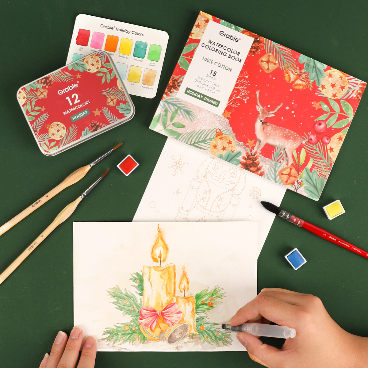 Watercolor Coloring Club Box: Holiday