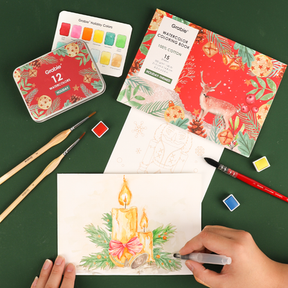 Watercolor Coloring Club Box: Holiday