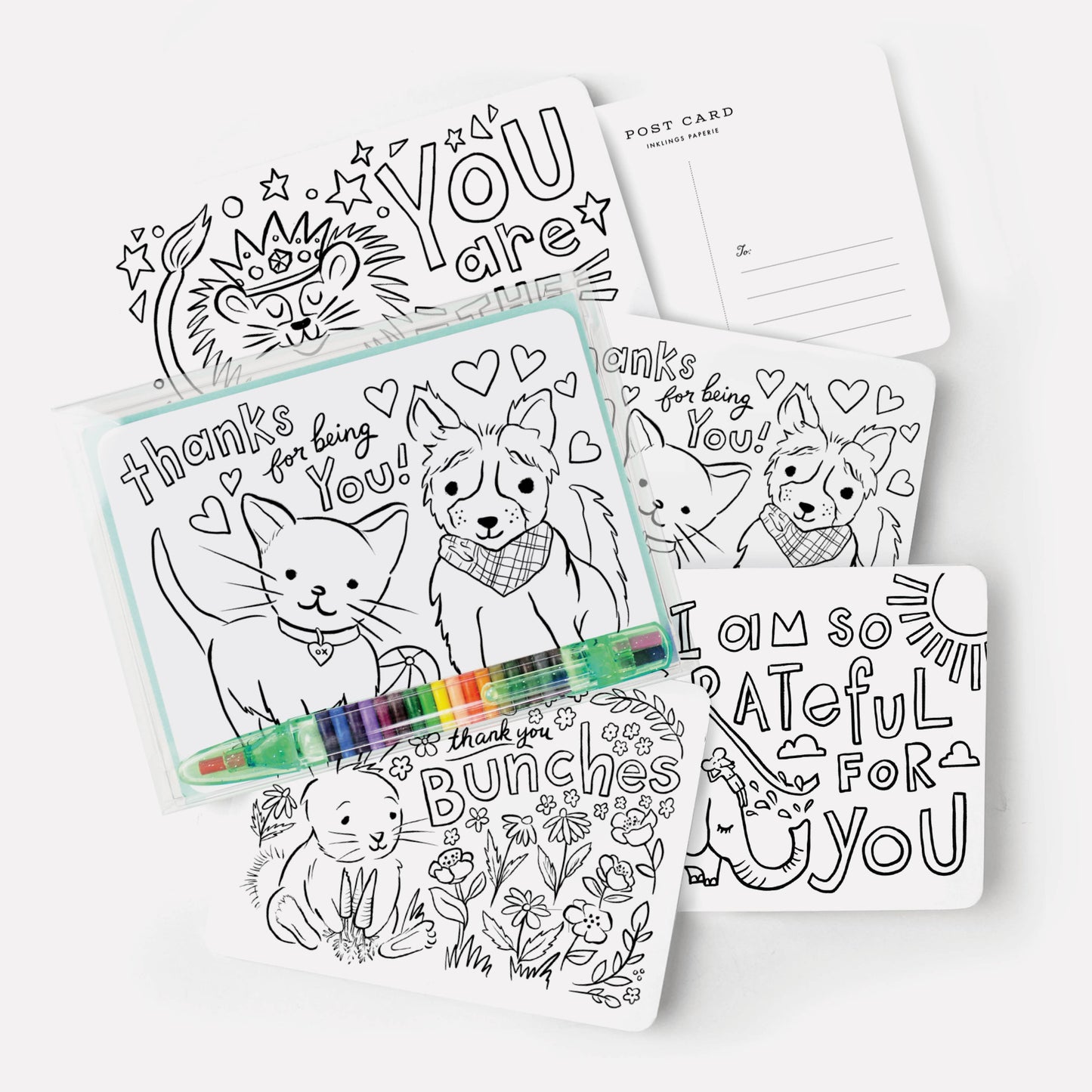 Color-In Thank You Postcard Kit