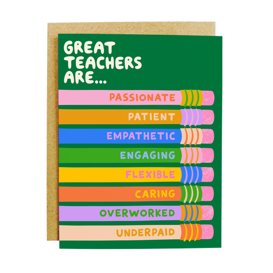 Great Teacher Qualities Greeting Card