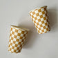 Checkered Gold Matte Cups