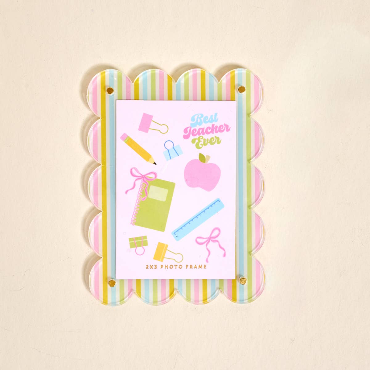 Color Me Happy Scalloped Mini Picture Frame Magnet