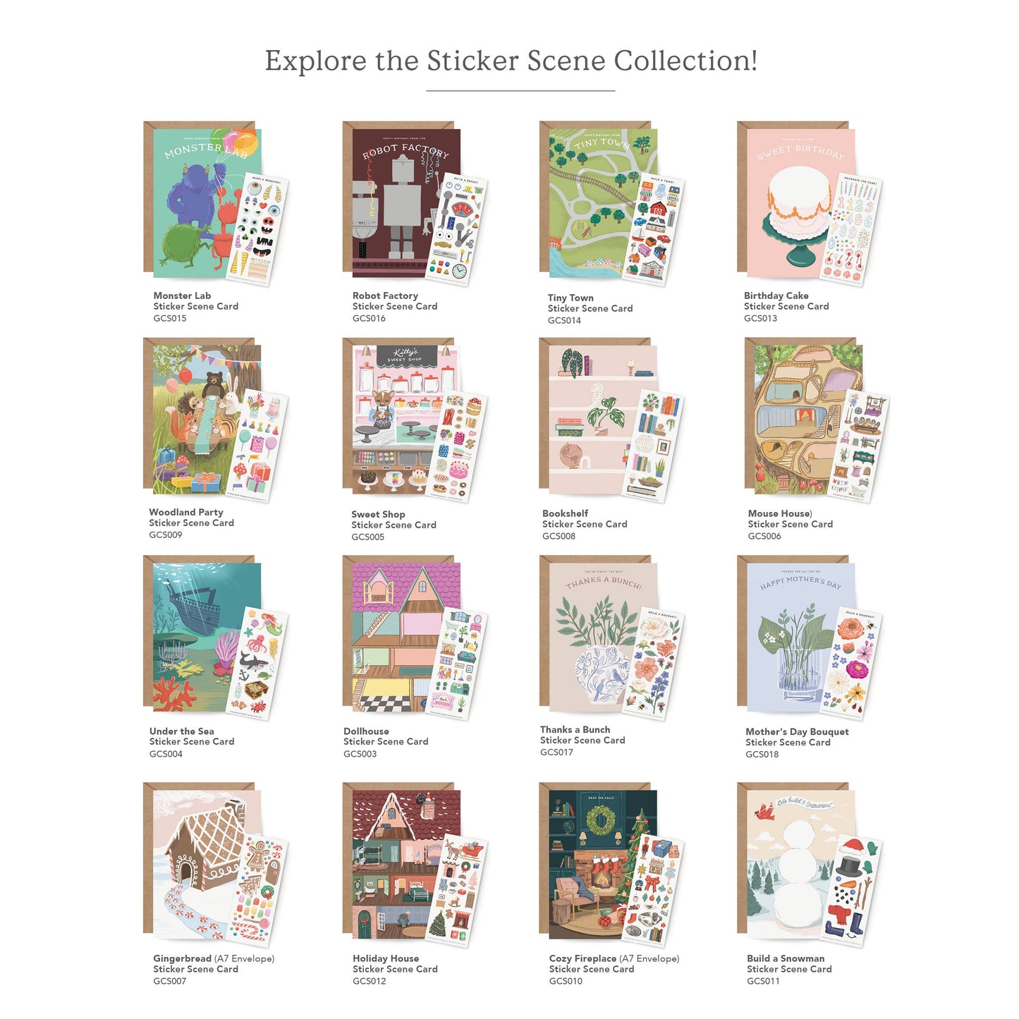 Woodland Party Sticker Scene Card