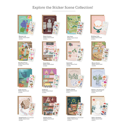 Woodland Party Sticker Scene Card