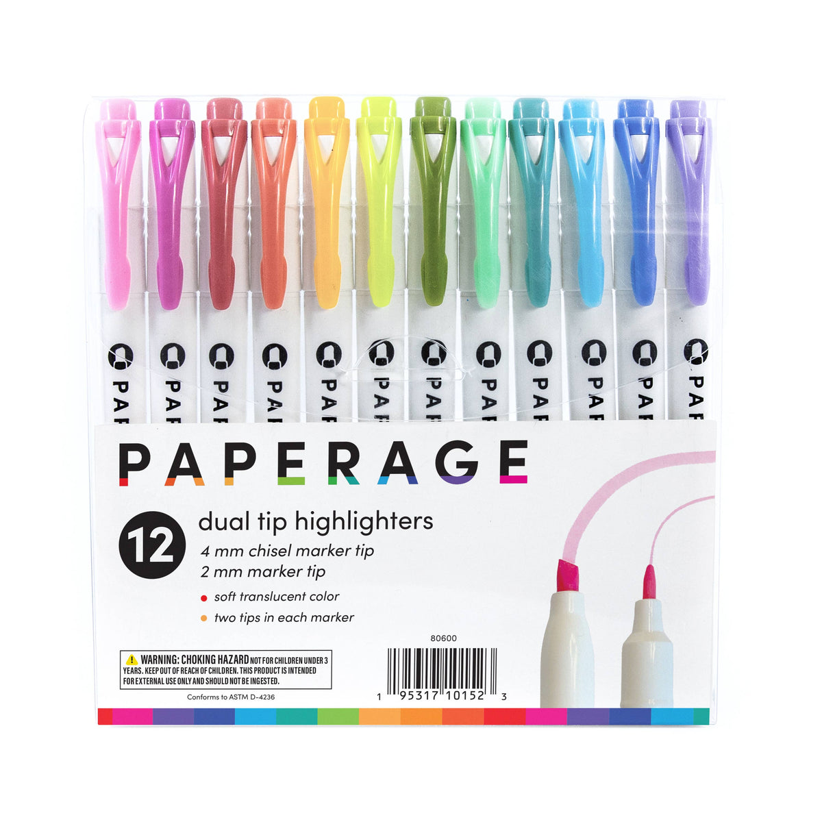 Dual Tip Pastel Highlighters | 12 Pack