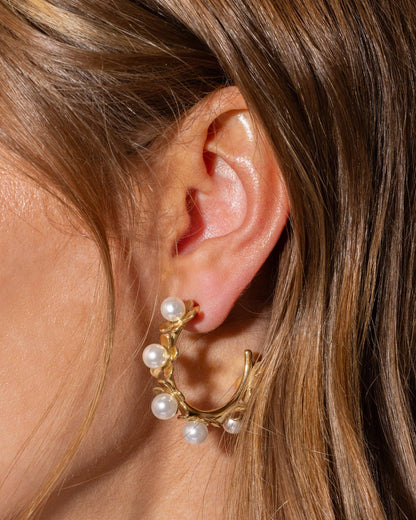 Kali Pearl Hoop Earrings